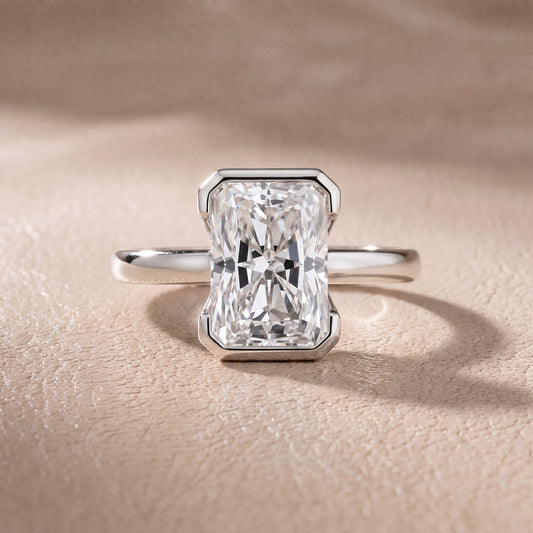 Winslow Partial Bezel Solitaire Radiant Diamond Engagement Ring in White Gold - front.jpg
