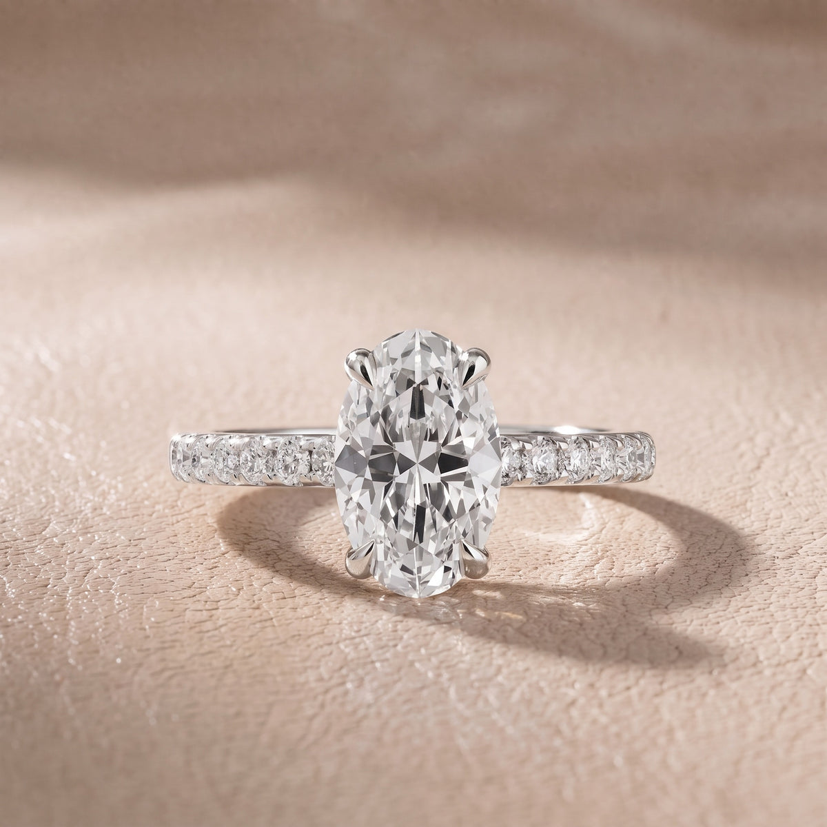 Maya Hidden Halo Pavé Oval Diamond Engagement Ring in White Gold - front.jpg