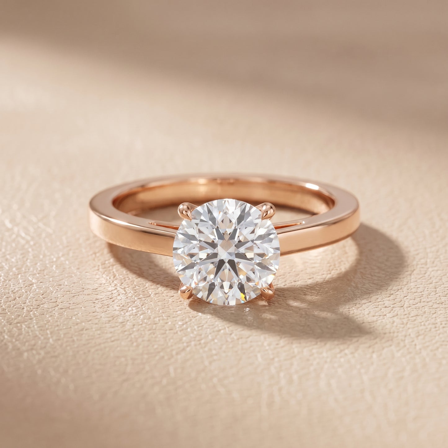 Kaia Solitaire Round Diamond Ring in Rose Gold - front.jpg