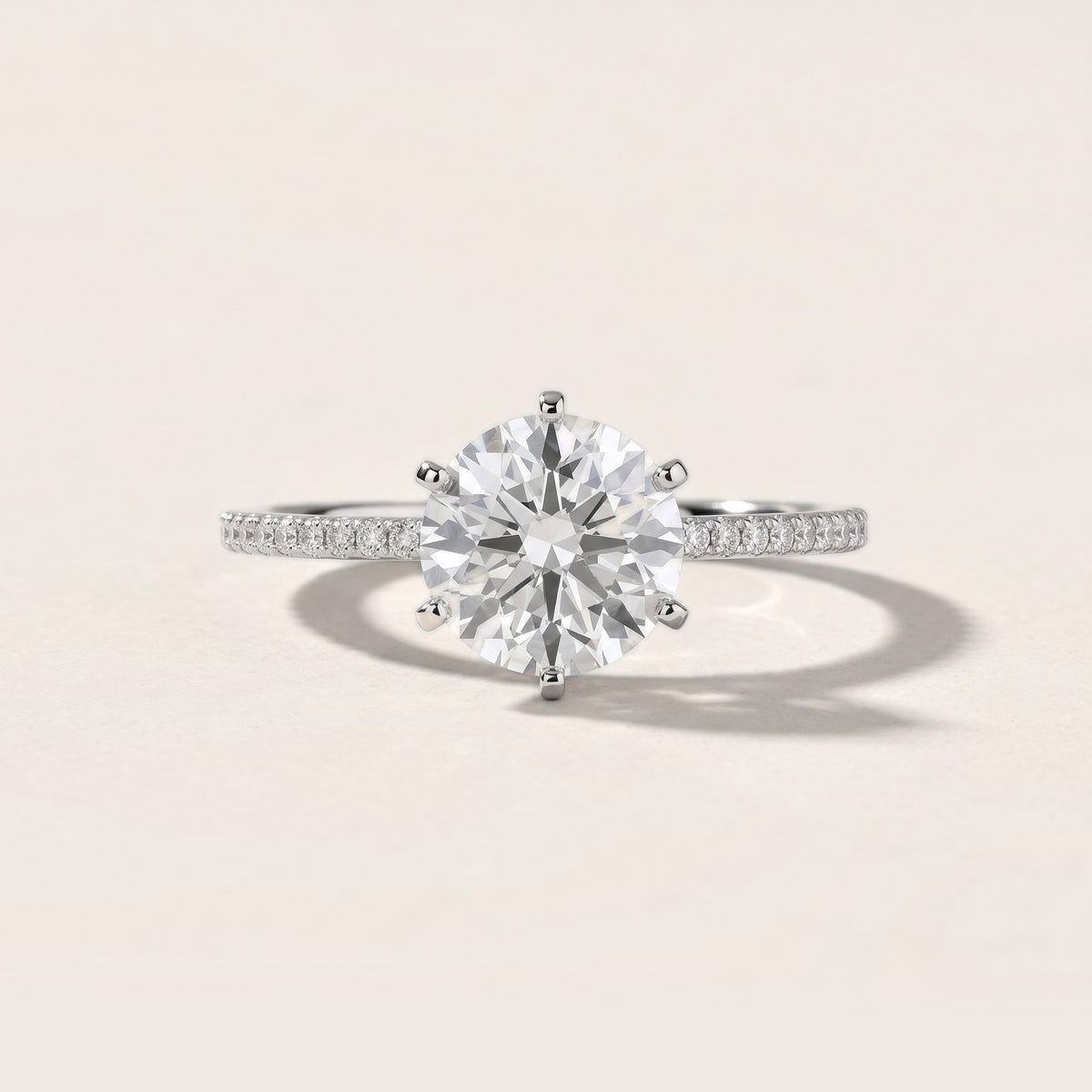 Minette Micropavé Round Diamond Engagement Ring in Silver - front.jpg