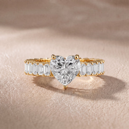 Mallory Shared Prong Heart Diamond Engagement Ring in Yellow Gold - front.jpg