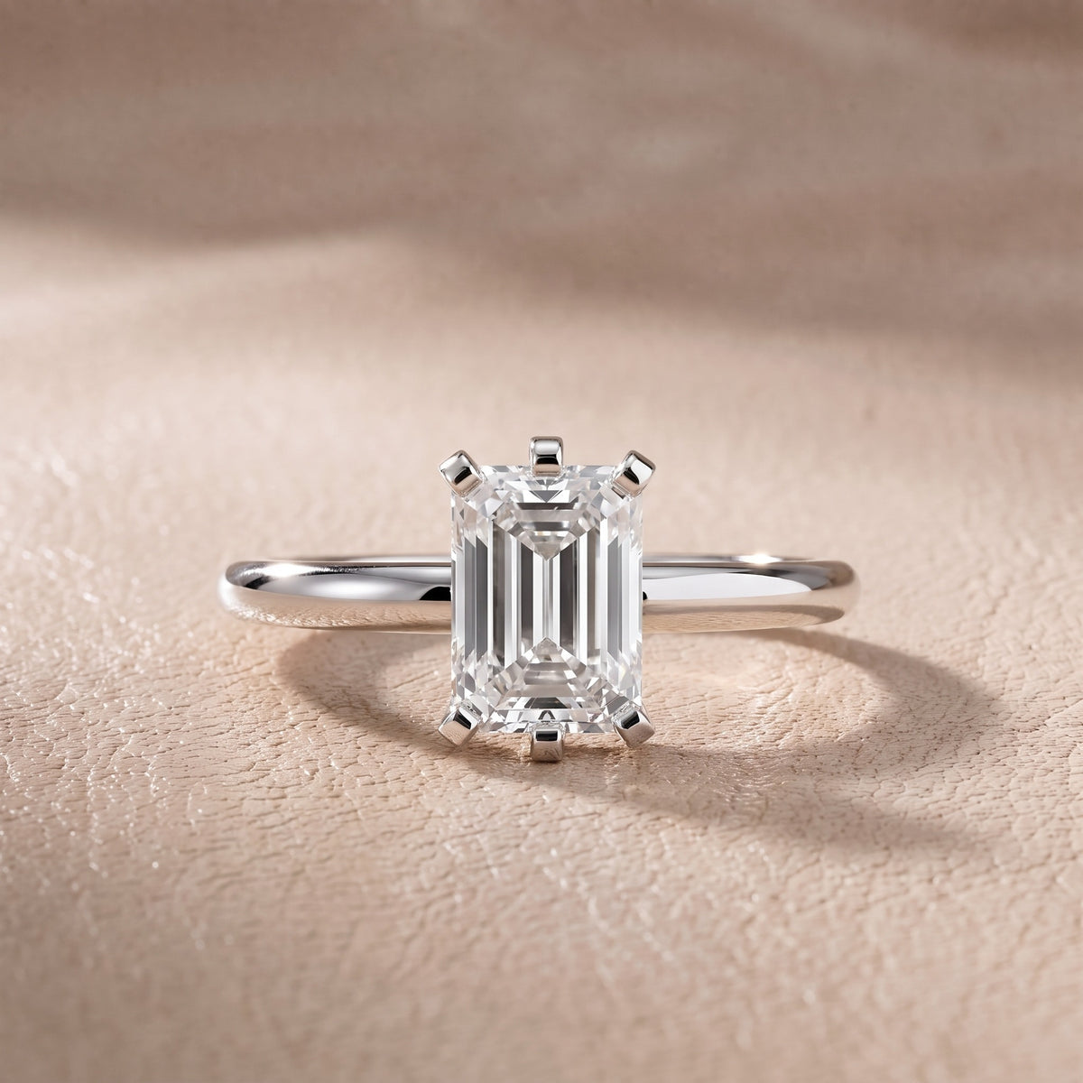 Arabella Six-Prong Solitaire Emerald Diamond Engagement Ring in Platinum - front.jpg