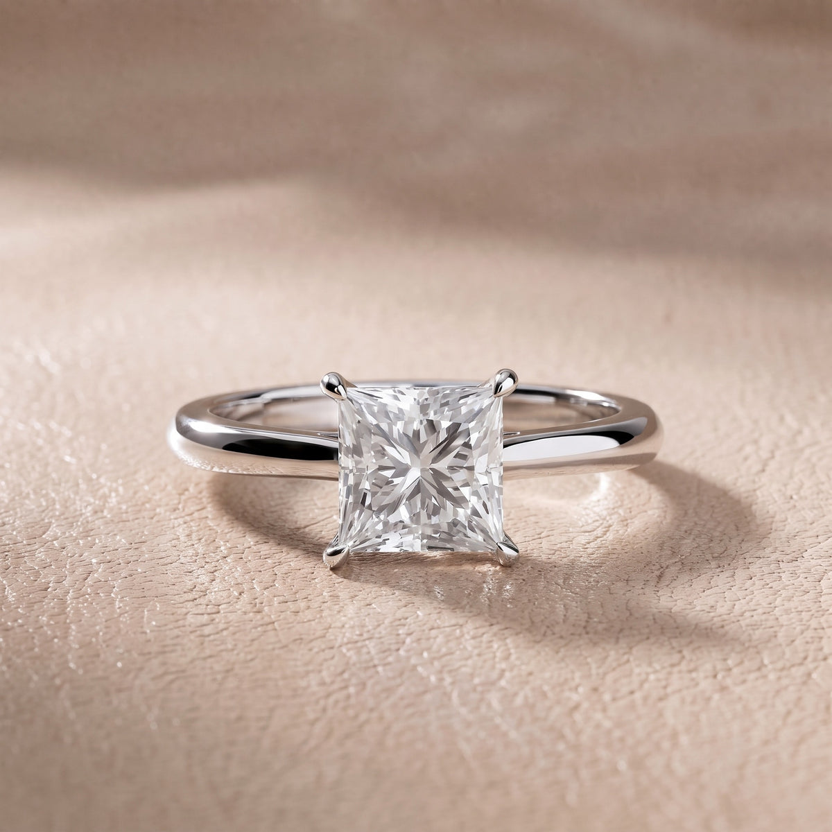 Kalia Knife Edge Solitaire Princess Diamond Engagement Ring in Platinum - front.jpg