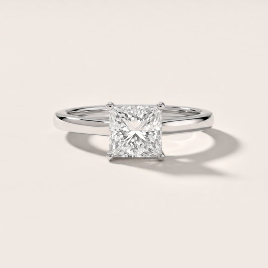 Iris Vintage Princess Diamond Engagement Ring in White Gold