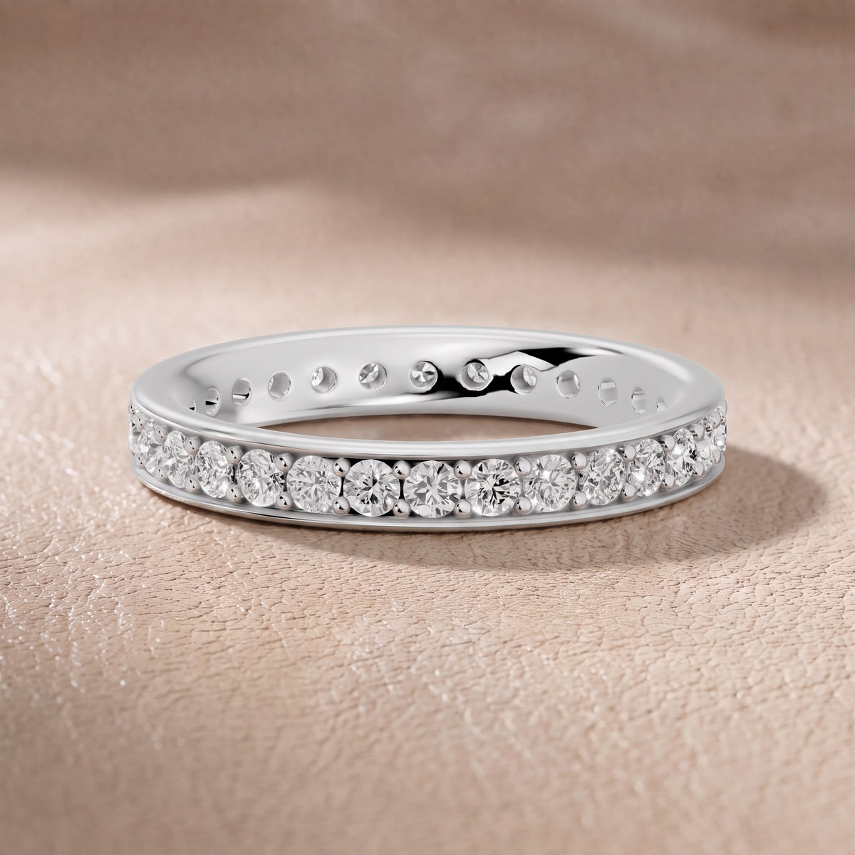 Juniper Classic Pavé Round Diamond Eternity Band in White Gold - front.jpg