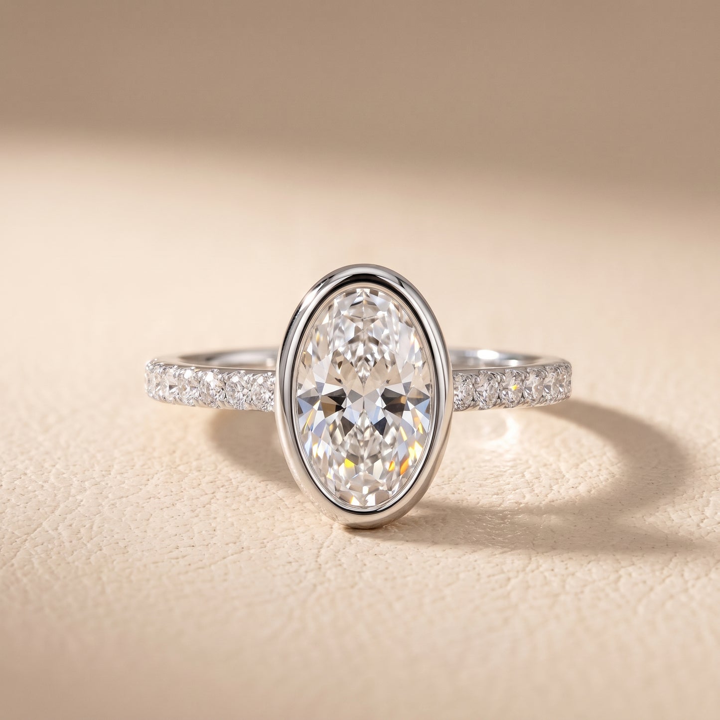 Cora Bezel Pavé Oval Diamond Ring in White Gold - front.jpg