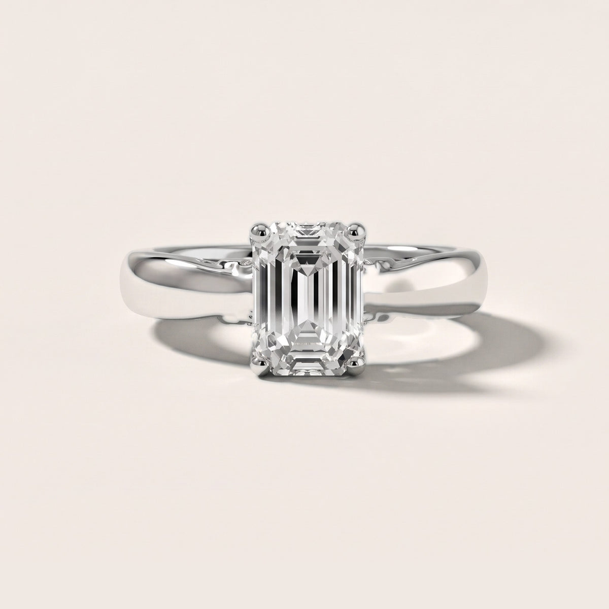 Vanessa Cathedral Emerald Diamond Engagement Ring in Platinum - front.jpg
