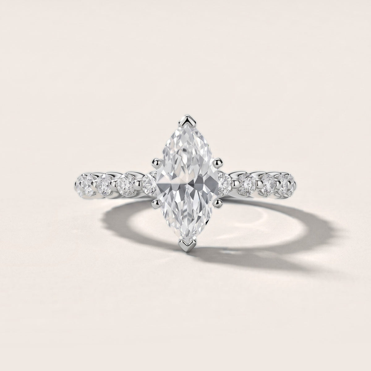 Louella Scalloped Pavé Marquise Diamond Engagement Ring in Platinum - front.jpg