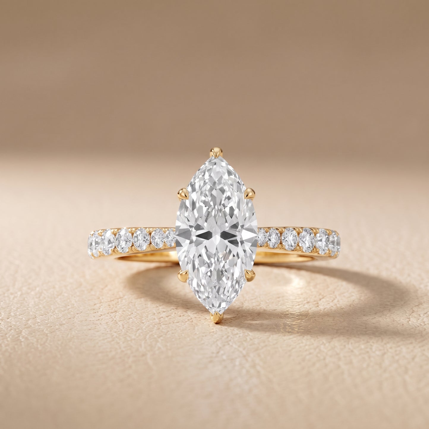 Gia Hidden Halo Pavé Marquise Diamond Ring in Yellow Gold - front.jpg