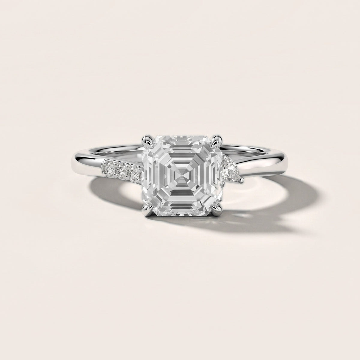 Nicoletta Bypass Pavé Asscher Diamond Engagement Ring in White Gold - front.jpg