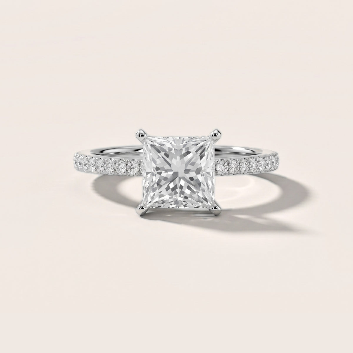 Venetia Pavé Princess Diamond Engagement Ring in Platinum - front.jpg