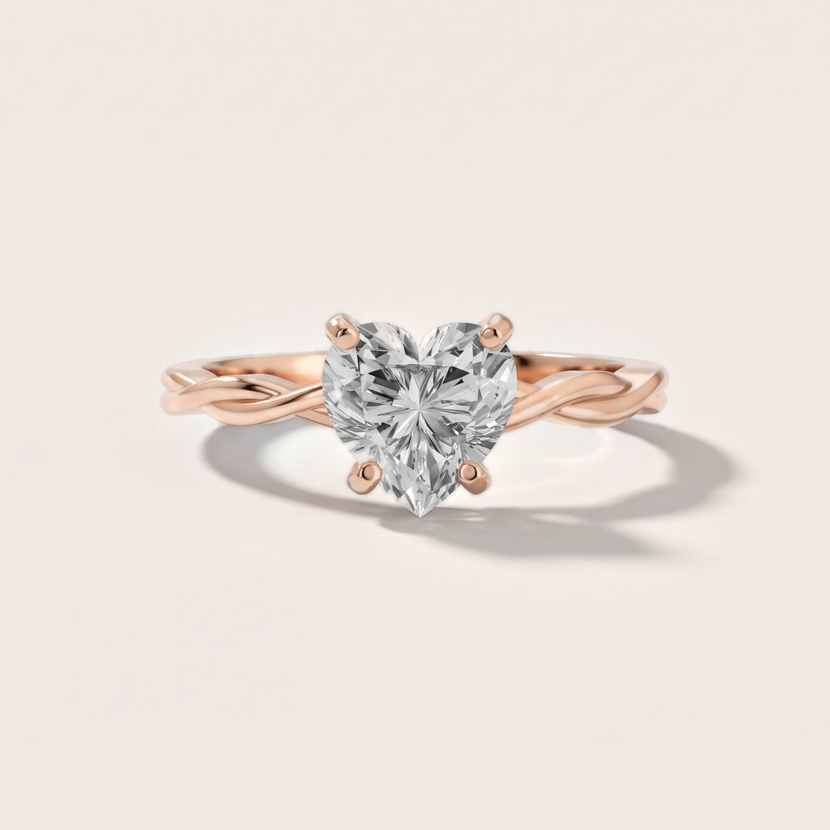 Iris Twist Heart Diamond Engagement Ring in Rose Gold [studio-20261024]