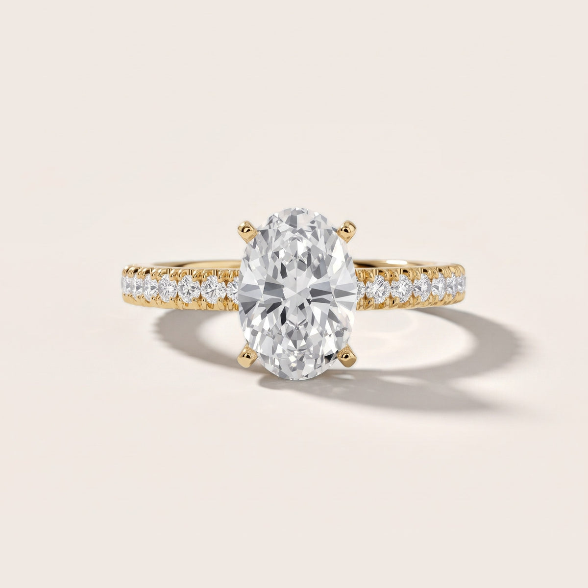 Iona French Pavé Oval Diamond Engagement Ring in Yellow Gold - front.jpg