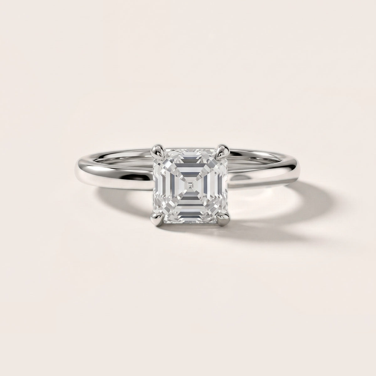 Charlotte Charm Solitaire Asscher Diamond Engagement Ring in Silver [studio-20261024]