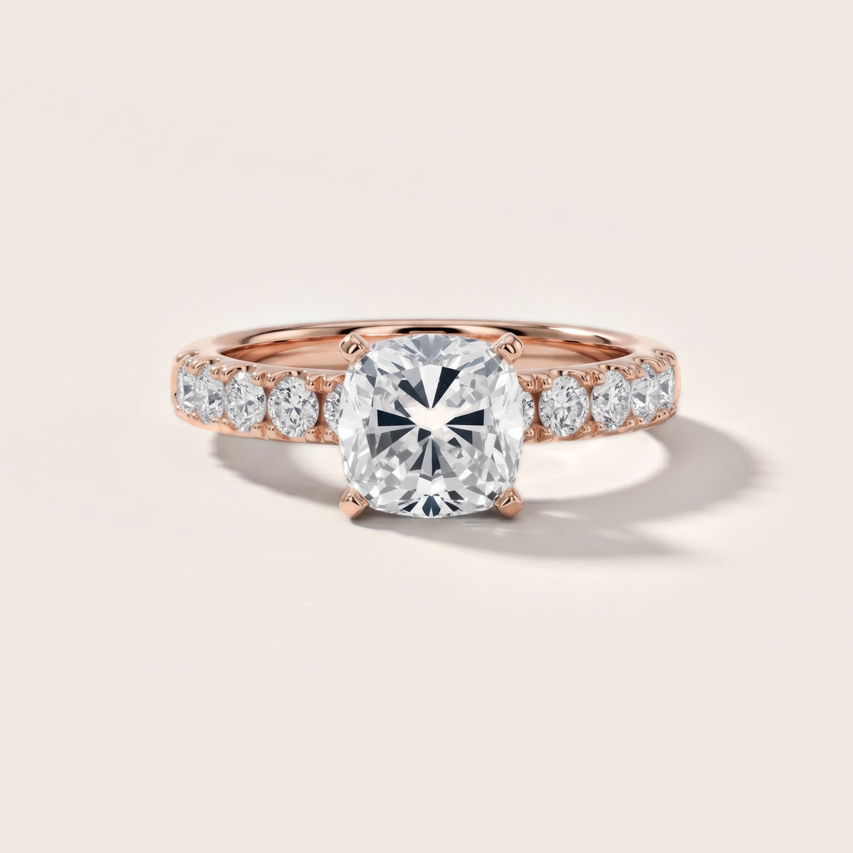 Alix Statement Pavé Cushion Diamond Engagement Ring in Rose Gold - front.jpg