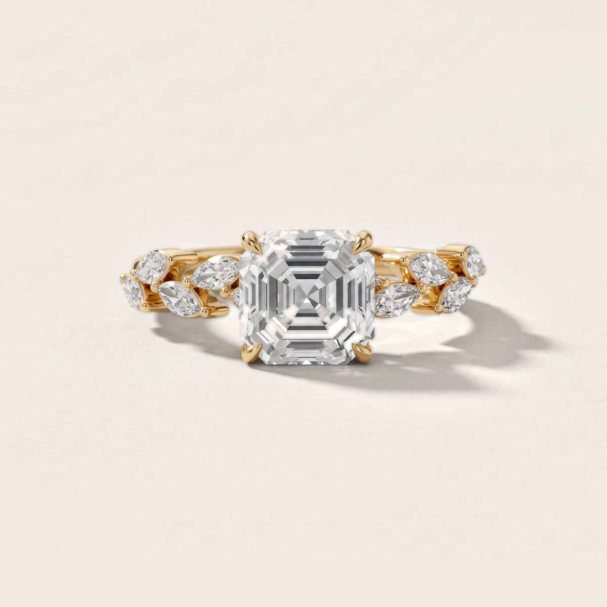 Mirella Laurel Asscher Diamond Engagement Ring in Yellow Gold - front.jpg