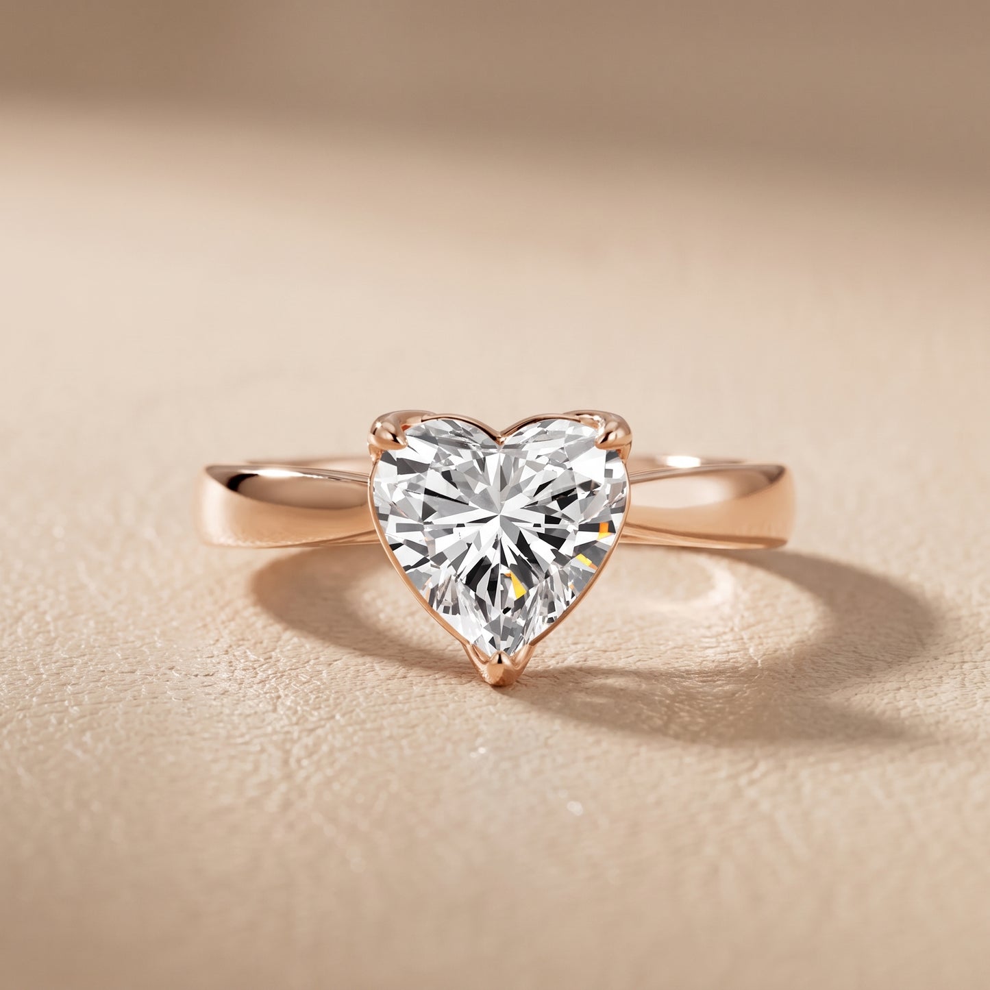 Lucia Solitaire Six-Prong Heart Diamond Engagement Ring in Rose Gold - front.jpg