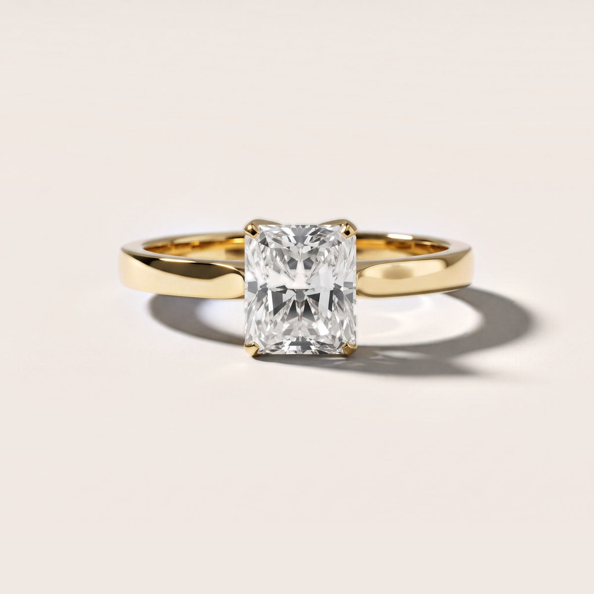 Isabella Bloom Solitaire Radiant Diamond Engagement Ring in Yellow Gold