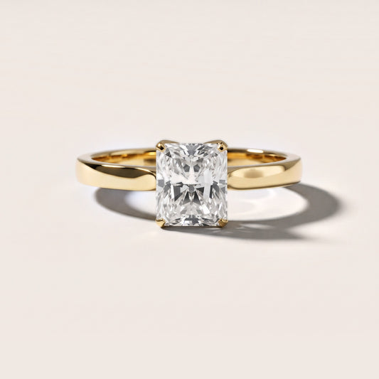 Isabella Bloom Solitaire Radiant Diamond Engagement Ring in Yellow Gold