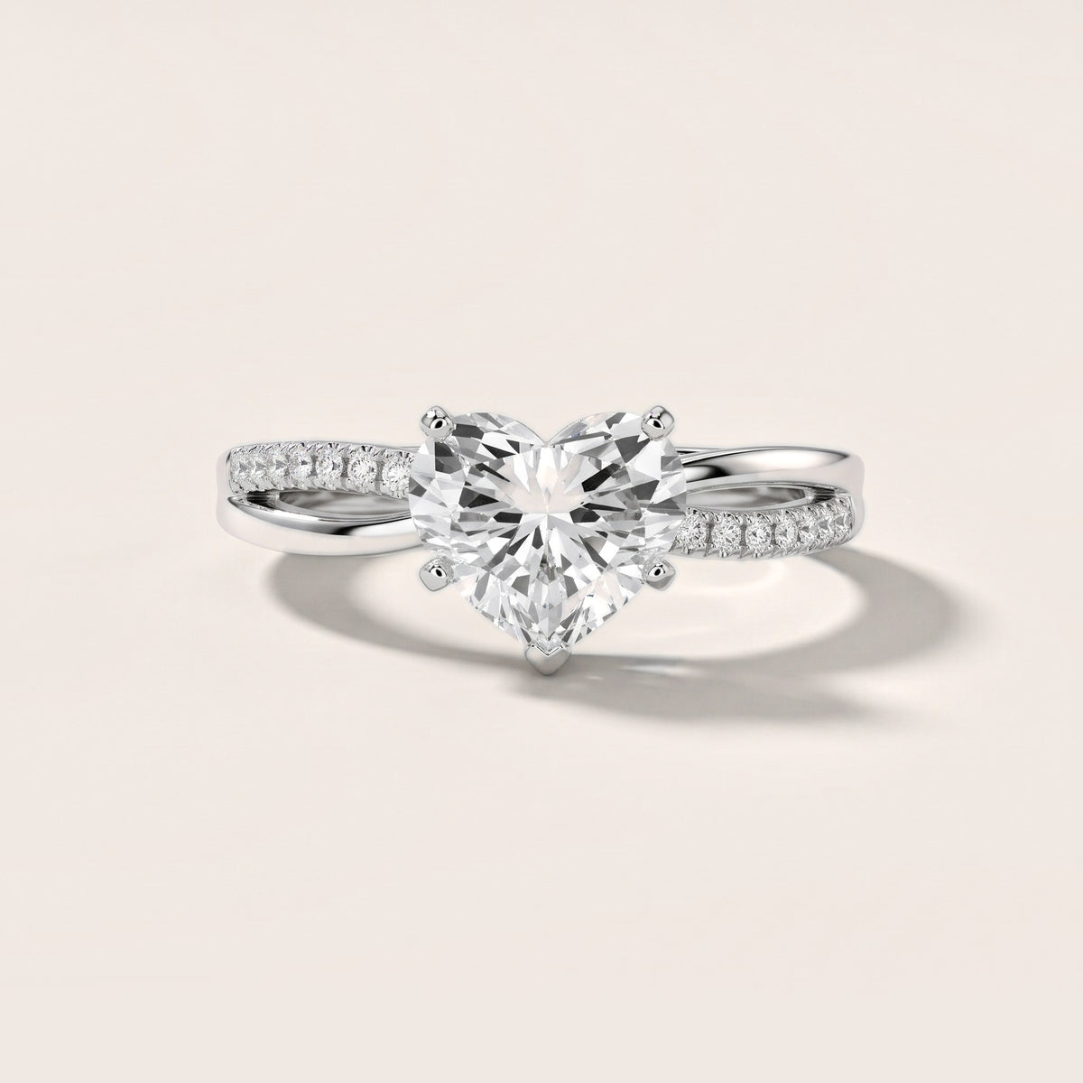 Alida Split Shank Pavé Heart Diamond Engagement Ring in Platinum - front.jpg