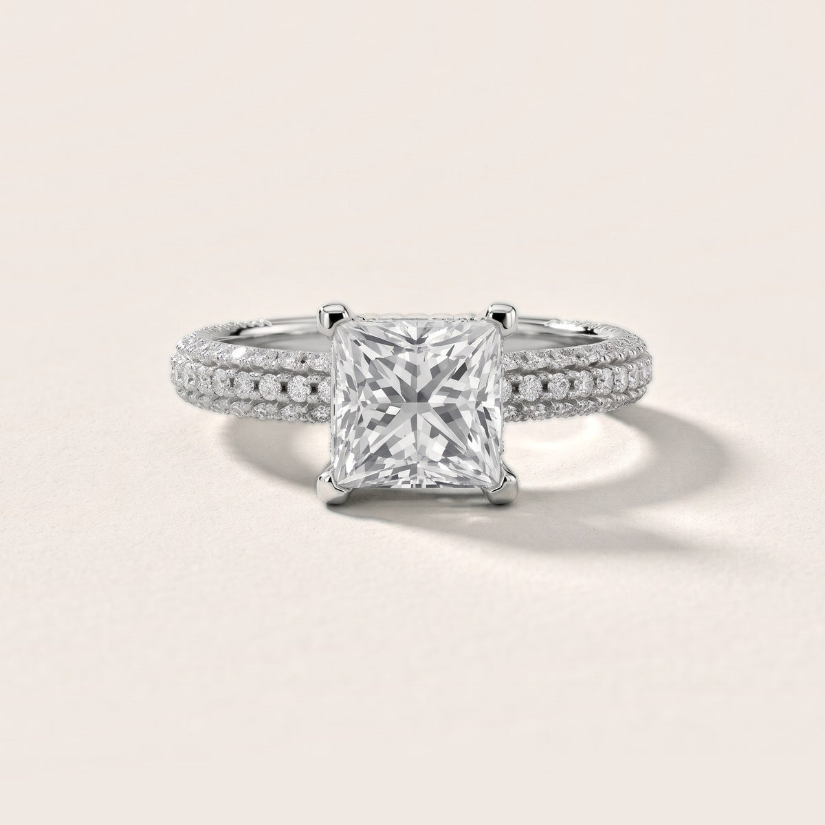 Mira Hidden Halo Micropavé Princess Diamond Engagement Ring in Platinum - front.jpg