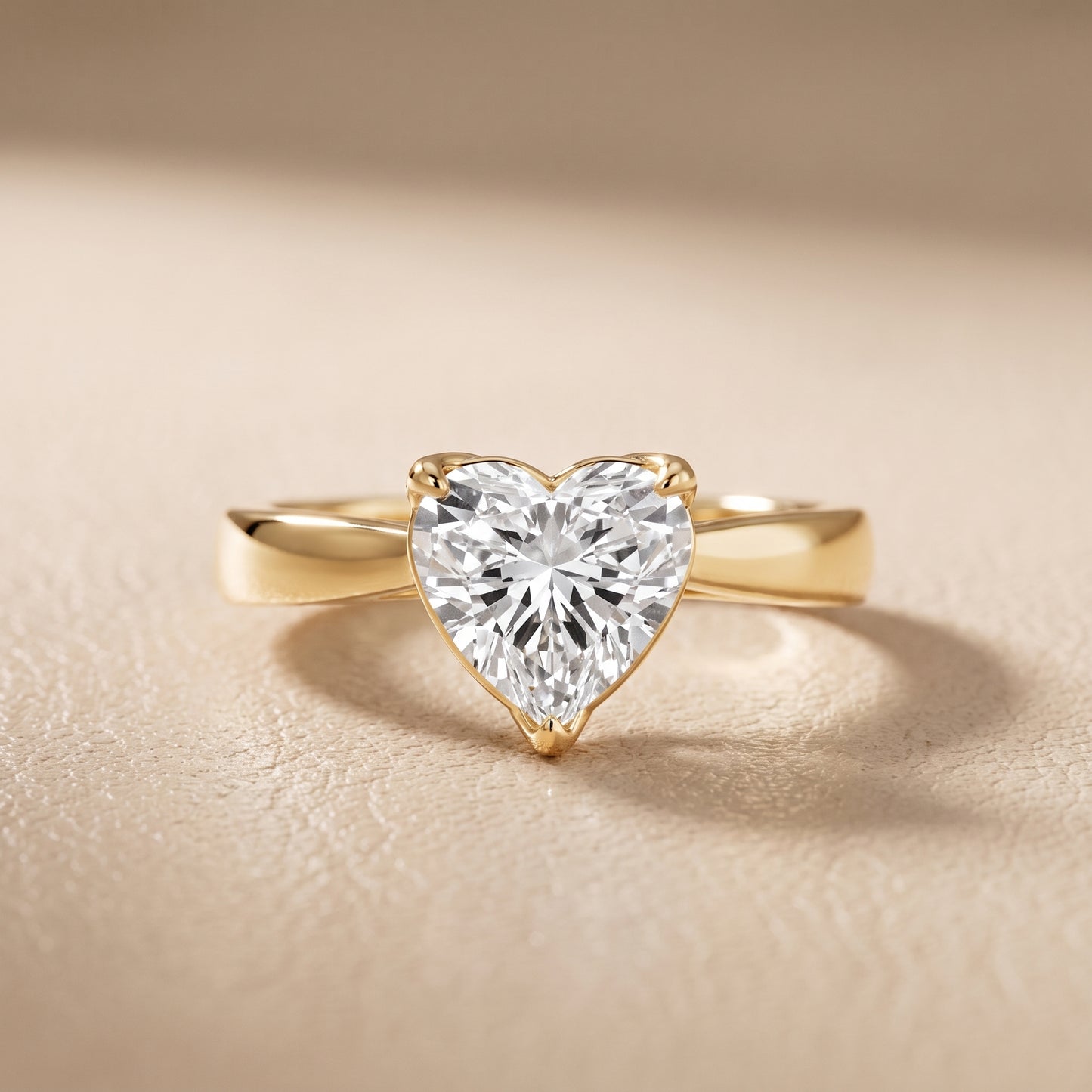 Lucia Solitaire Six-Prong Heart Diamond Engagement Ring in Yellow Gold - front.jpg