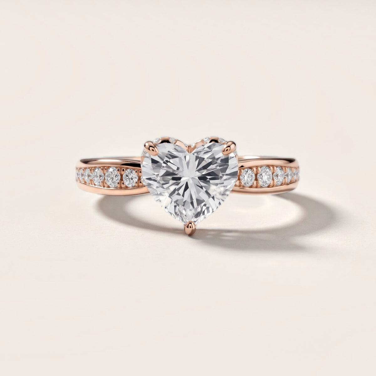 Ione Hidden Halo Pavé Heart Diamond Engagement Ring in Rose Gold - front.jpg