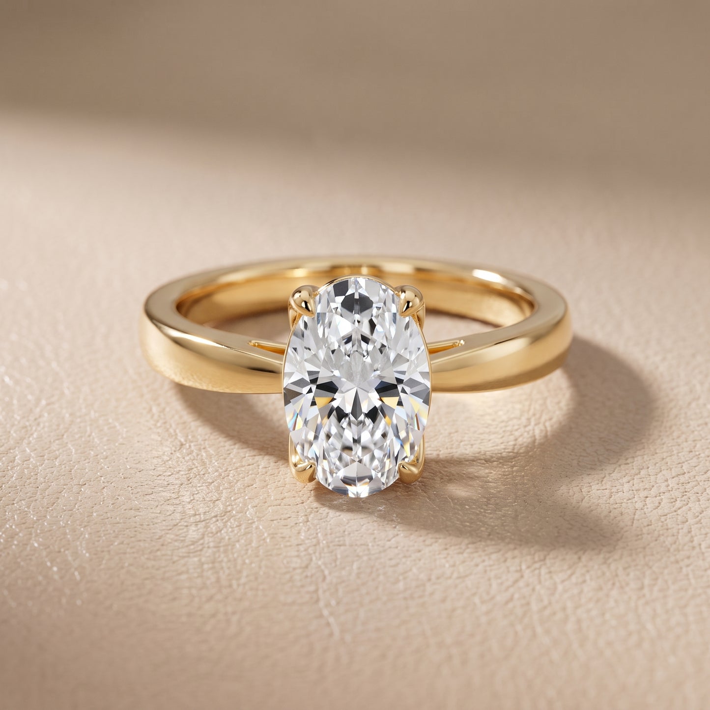 Lucia Solitaire Six-Prong Oval Diamond Engagement Ring in Yellow Gold - front.jpg