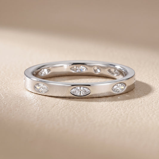 Samira Bezel Marquise & Round Diamond Eternity Band in White Gold - front.jpg