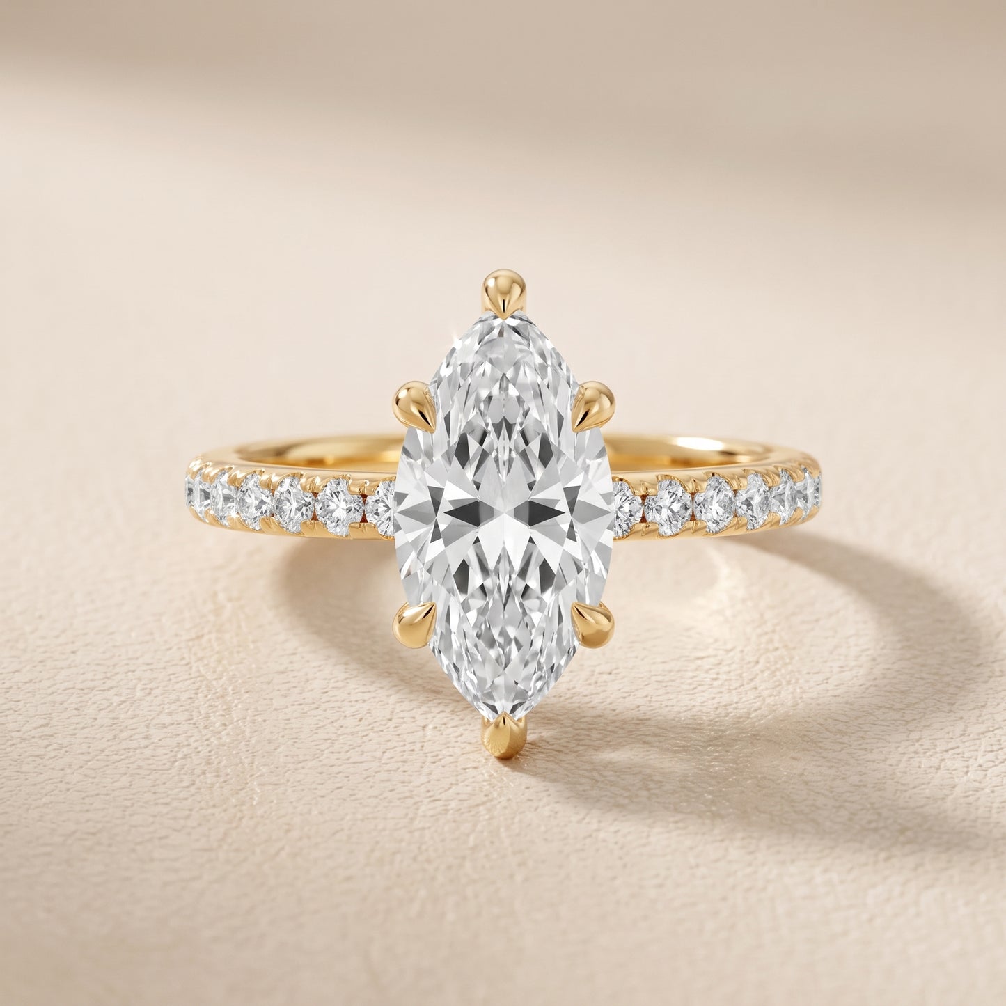 Maya Hidden Halo Pavé Marquise Diamond Engagement Ring in Yellow Gold - front.jpg