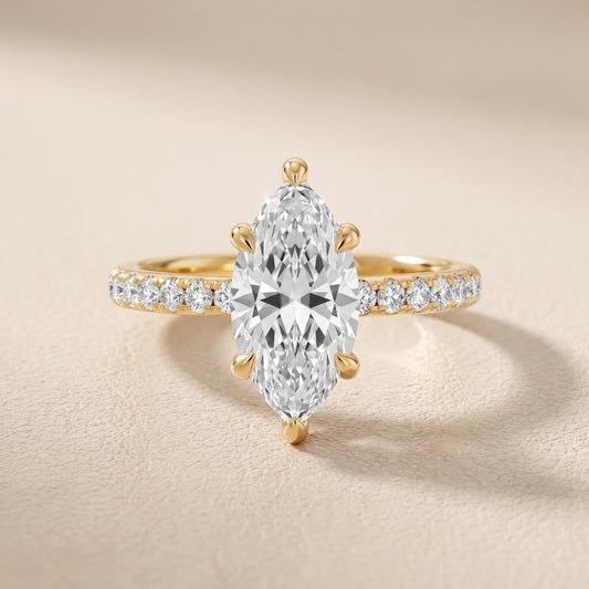 Maya Hidden Halo Pavé Marquise Diamond Engagement Ring in Yellow Gold - front.jpg