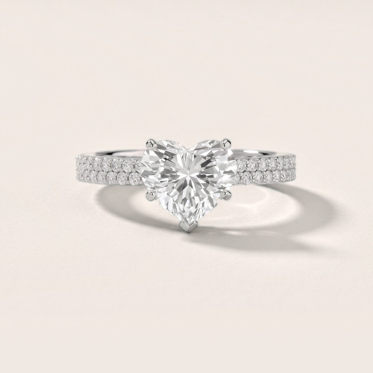 Sirena Micropavé Heart Diamond Engagement Ring in Silver - front.jpg