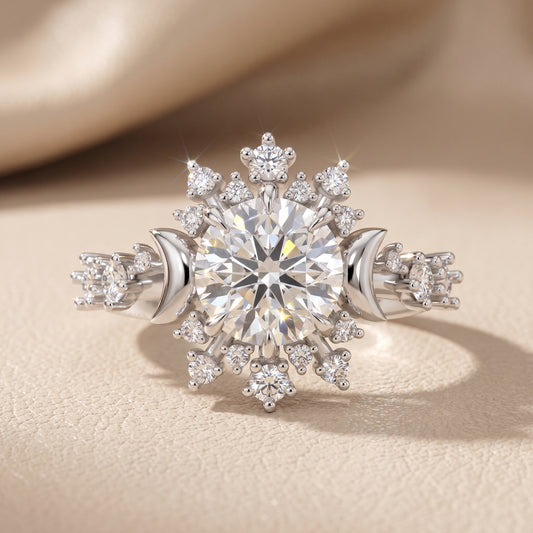 Solara Cluster Halo Round Diamond Engagement Ring in White Gold - front.jpg