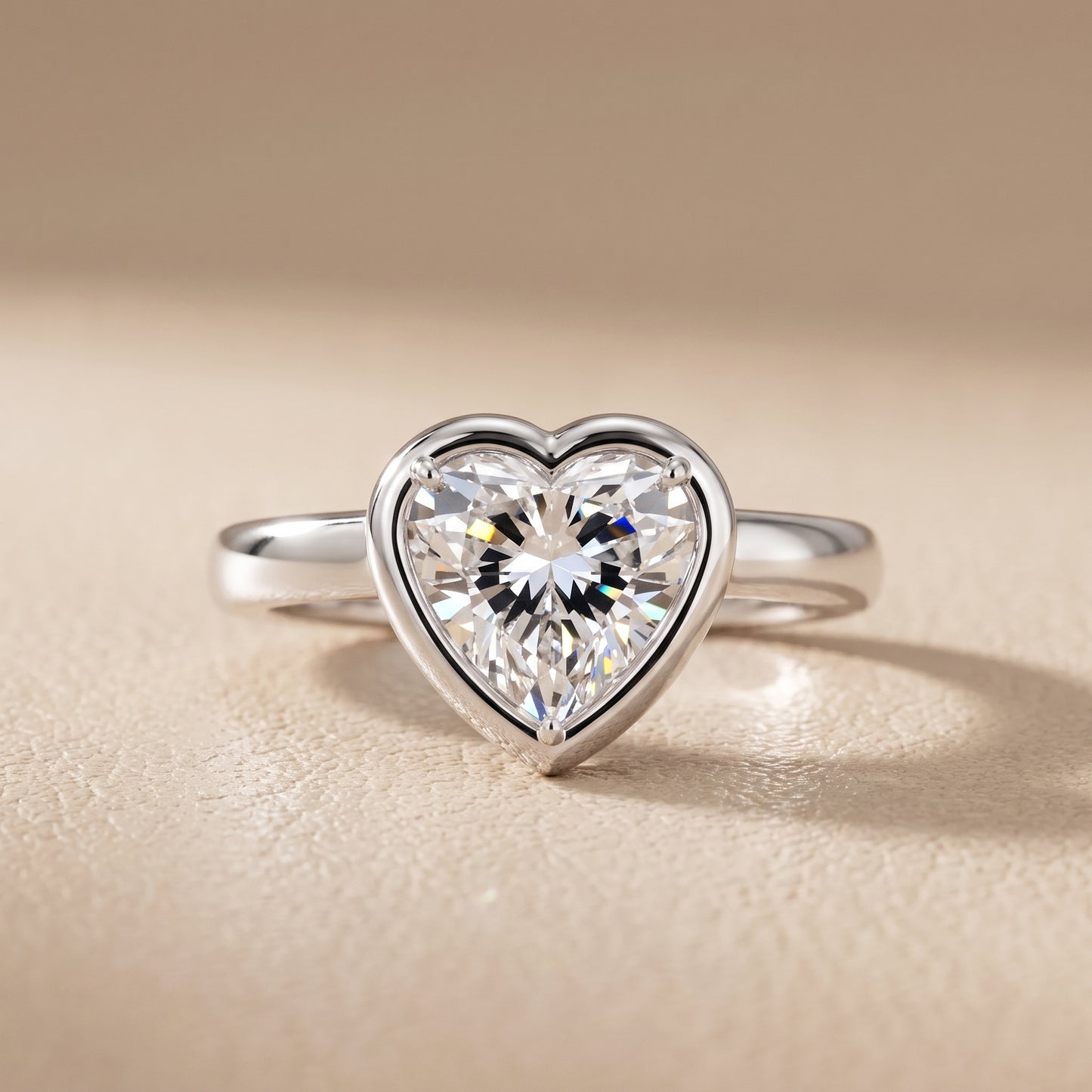 Alina Bezel Solitaire Heart Diamond Ring in White Gold - front.jpg