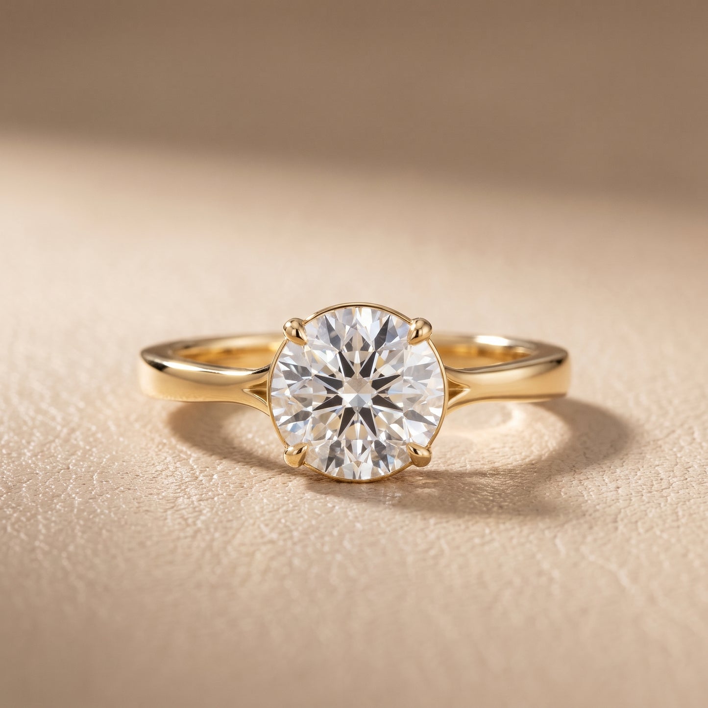 Anais Trellis Solitaire Round Diamond Engagement Ring in Yellow Gold - front.jpg