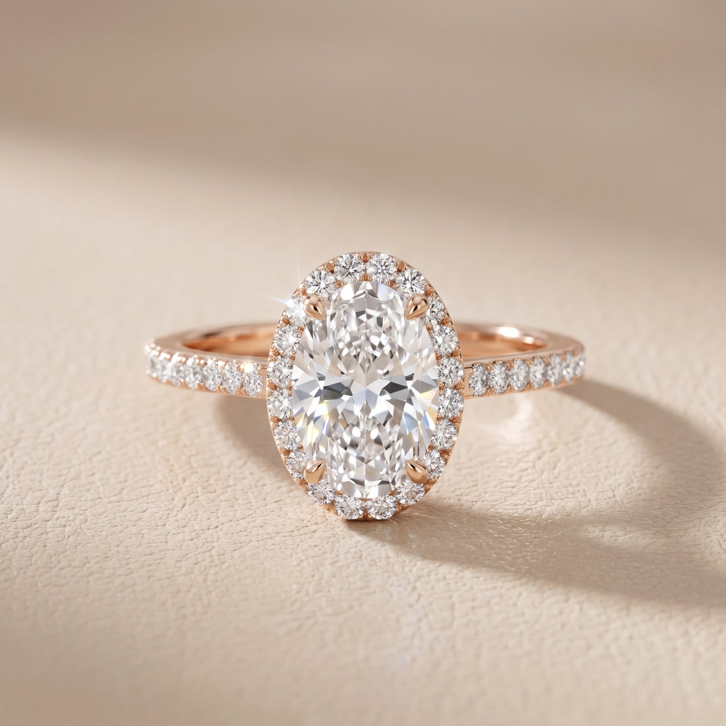Alma Halo Pavé Oval Diamond Ring in Rose Gold - front.jpg