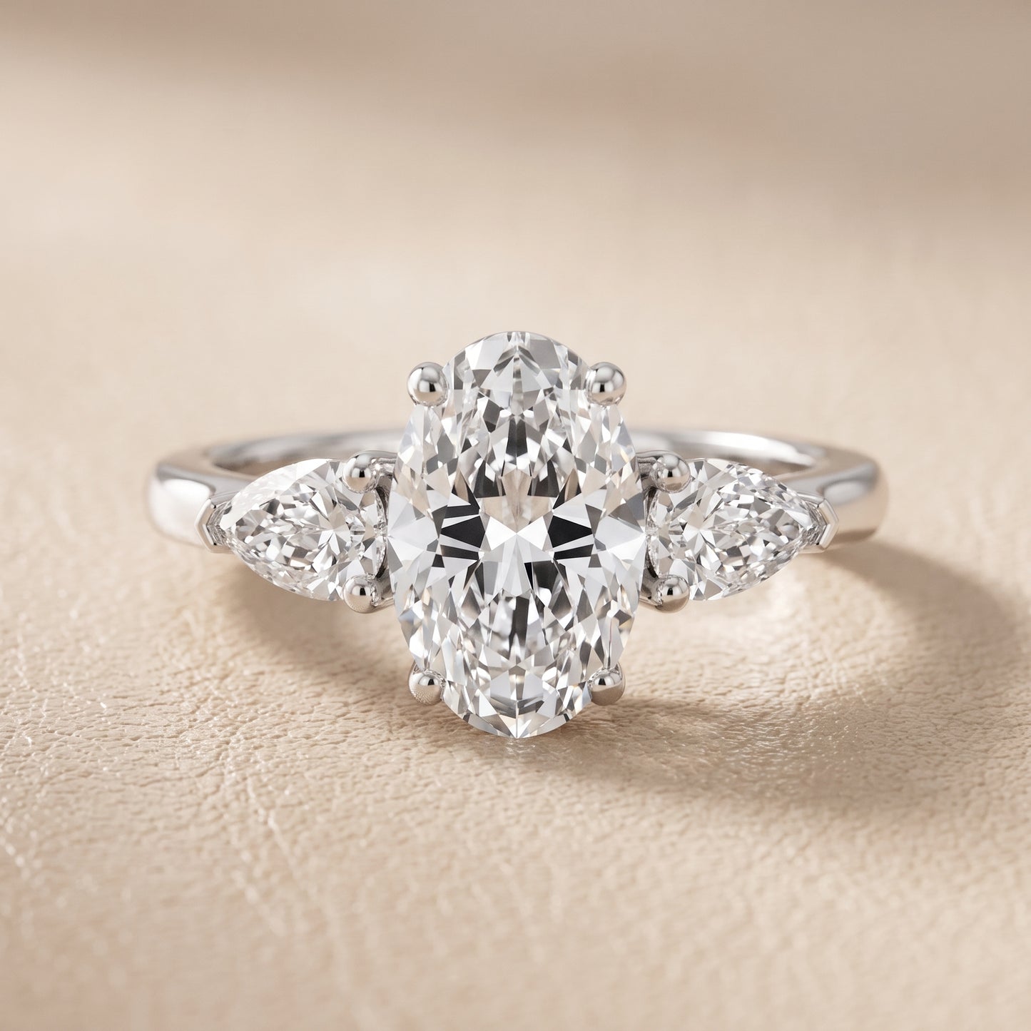 Mirabel Three-Stone Oval Diamond Engagement Ring in Silver - front.jpg