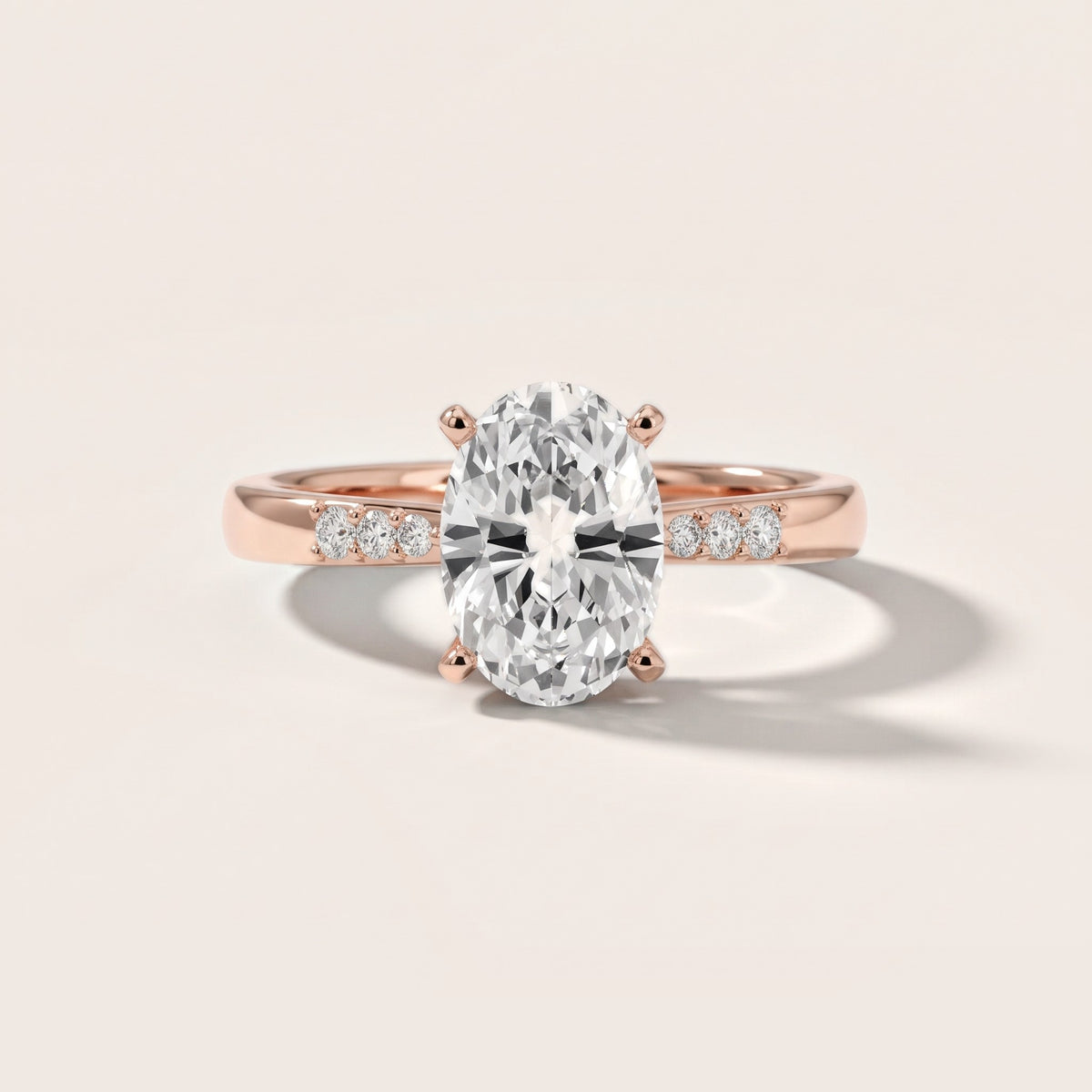 Eugenie Flush-Set Oval Diamond Engagement Ring in Rose Gold - front.jpg