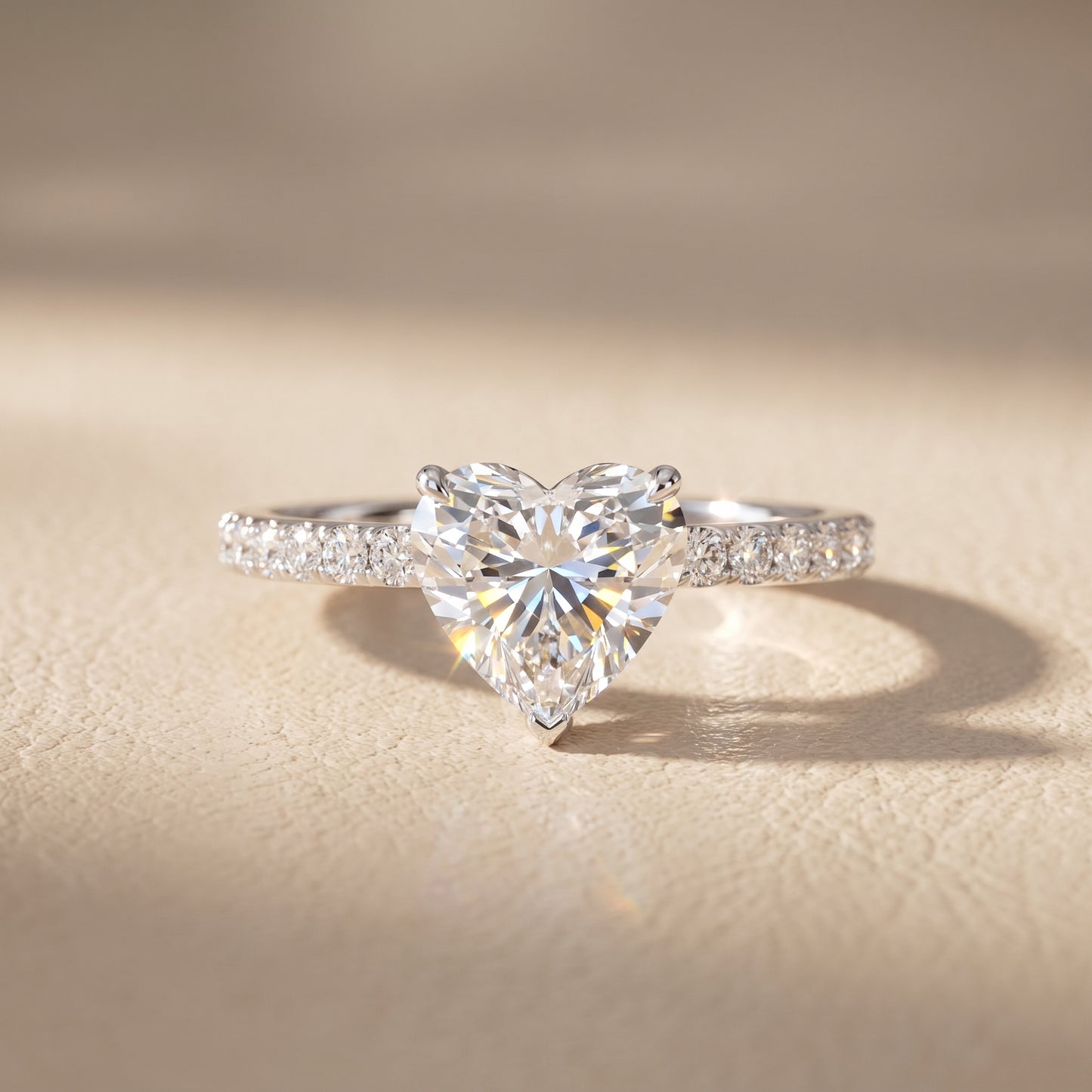 Juna French Pavé Solitaire Heart Diamond Engagement Ring in White Gold - front.jpg