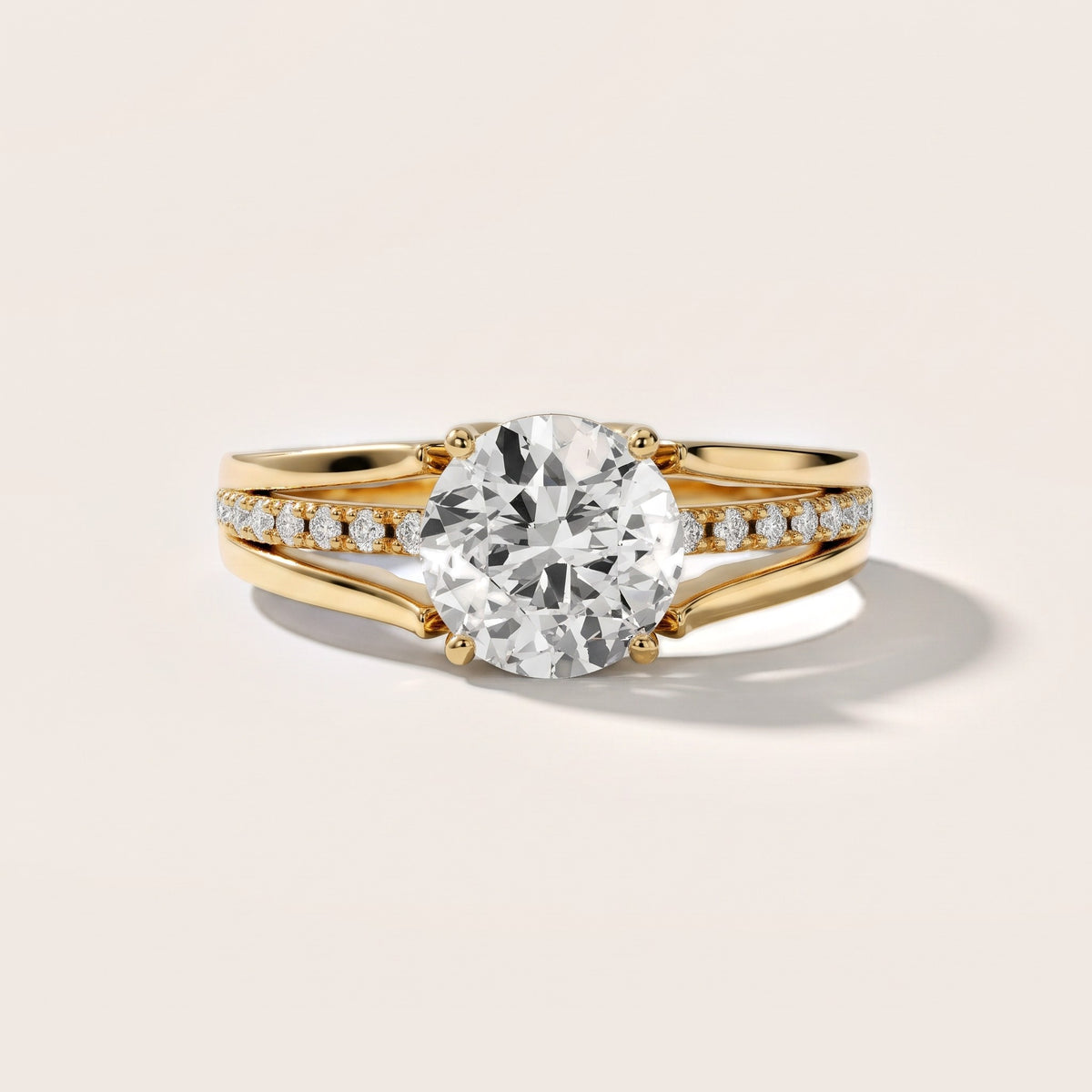 Serena Split Shank Pavé Round Diamond Engagement Ring in Yellow Gold [studio-20261024]