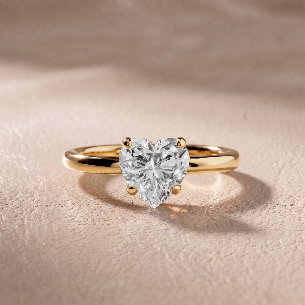 Charlotte Charm Solitaire Heart Diamond Engagement Ring in Yellow Gold - front.jpg