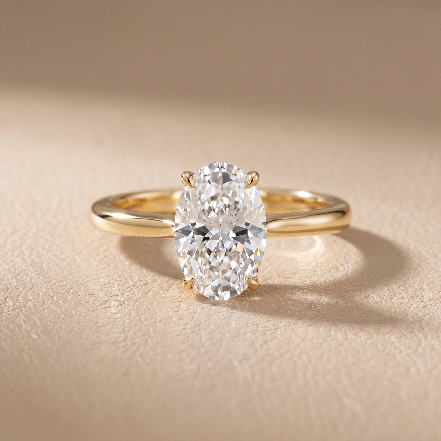 Evie Solitaire Six-Prong Oval Diamond Engagement Ring in Yellow Gold - front.jpg