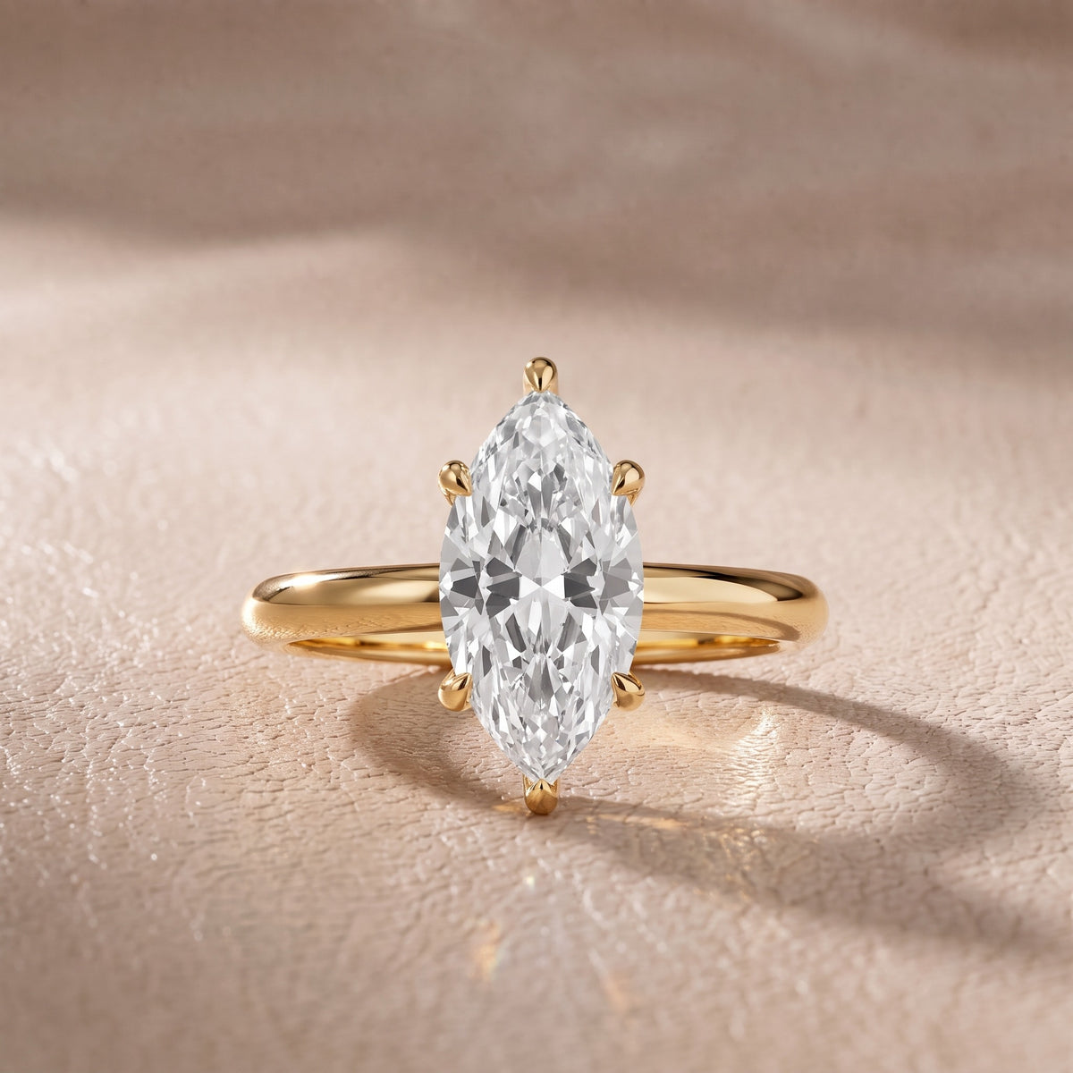 Amaya Hidden Halo Marquise Diamond Engagement Ring in Yellow Gold - front.jpg