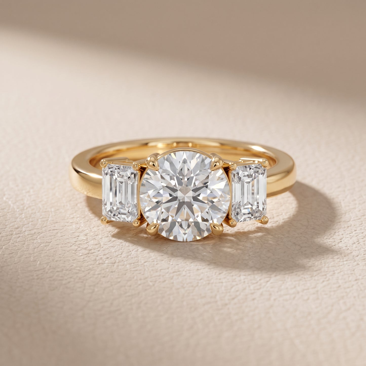 Zoe Three-Stone Round Diamond Ring in Yellow Gold - front.jpg