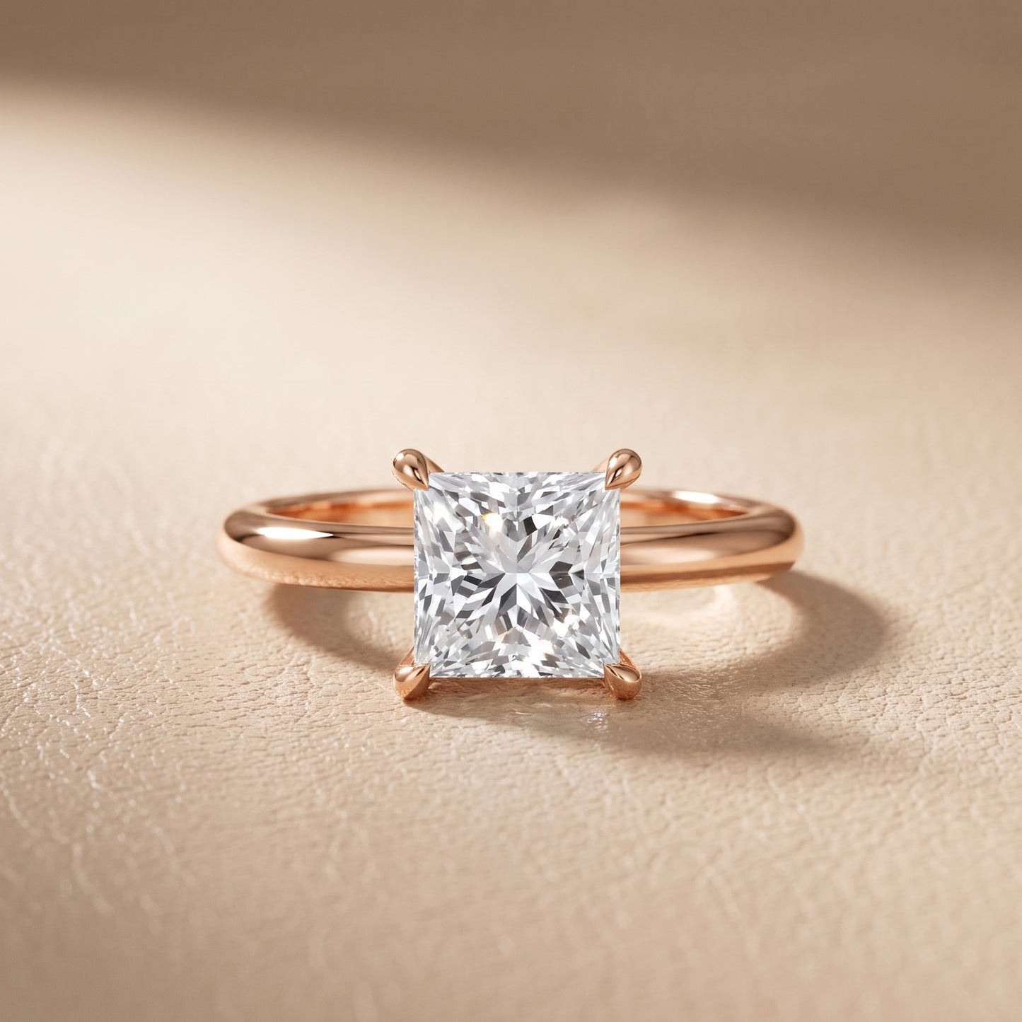 Amaya Hidden Halo Princess Diamond Ring in Rose Gold - front.jpg