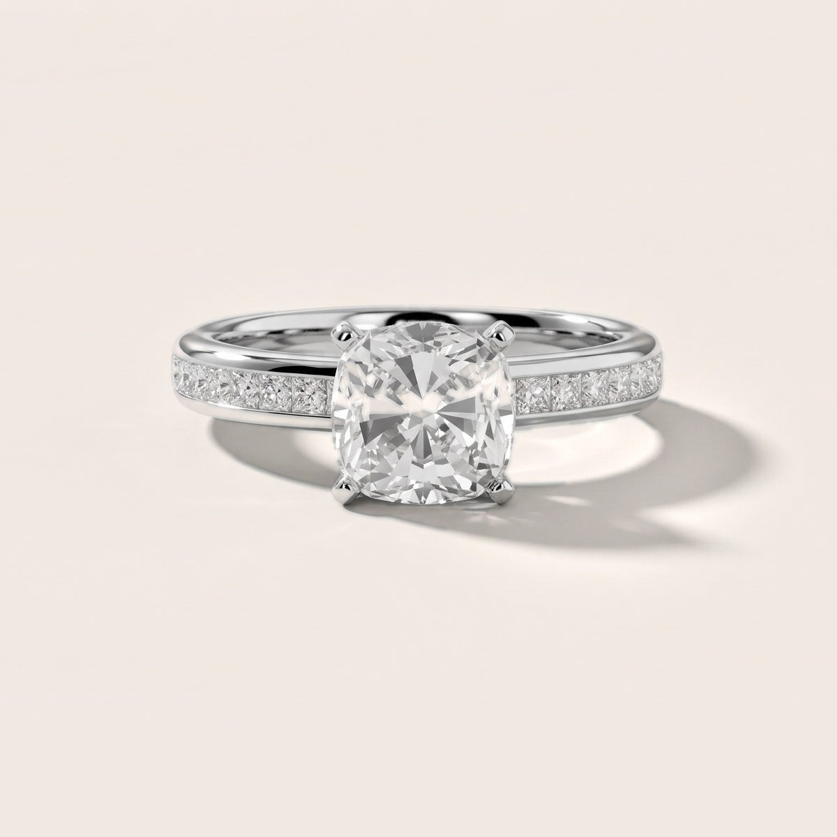 Solano Channel Set Cushion Diamond Engagement Ring in Silver - front.jpg