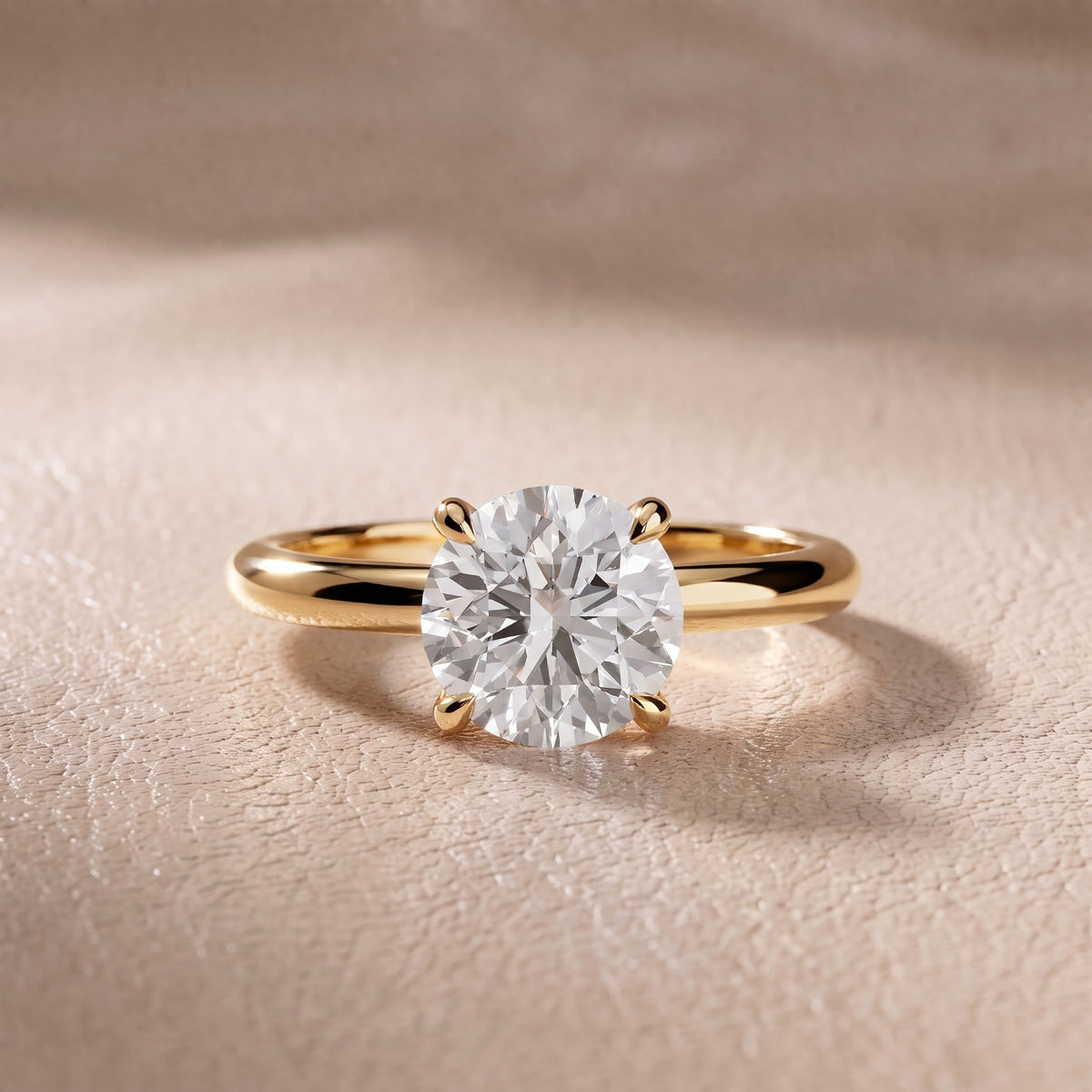 Amaya Hidden Halo Round Diamond Engagement Ring in Yellow Gold - front.jpg