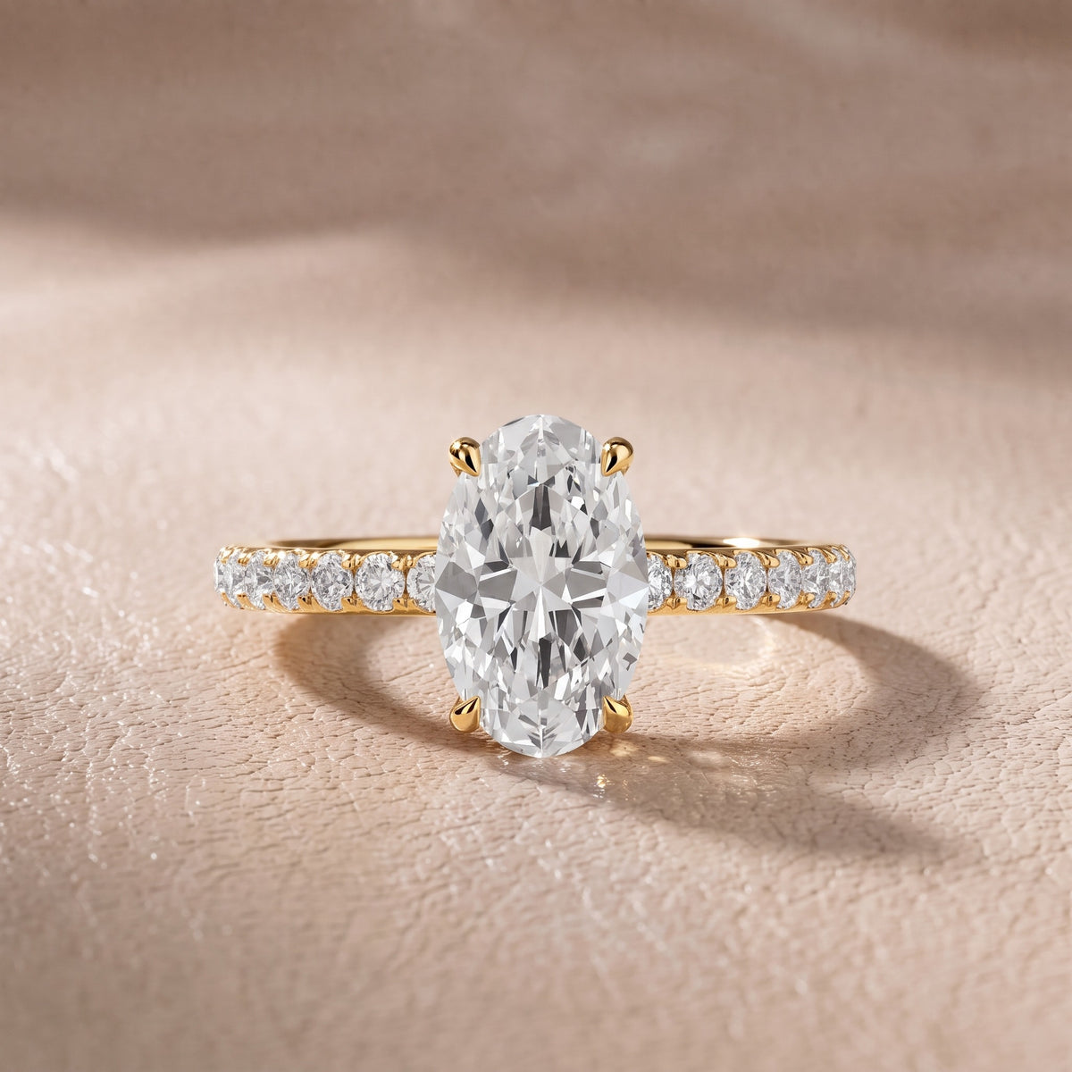 Thea Hidden Halo Pavé Oval Diamond Engagement Ring in Yellow Gold - front.jpg