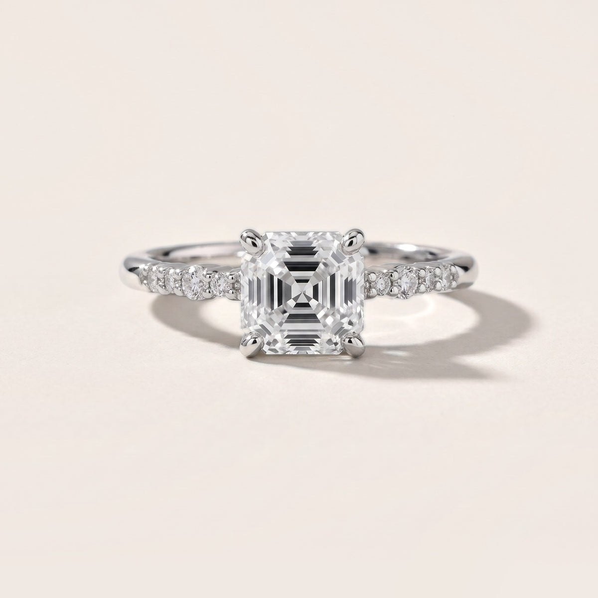 Deirdre Graduated Pavé Asscher Diamond Engagement Ring in Platinum - front.jpg