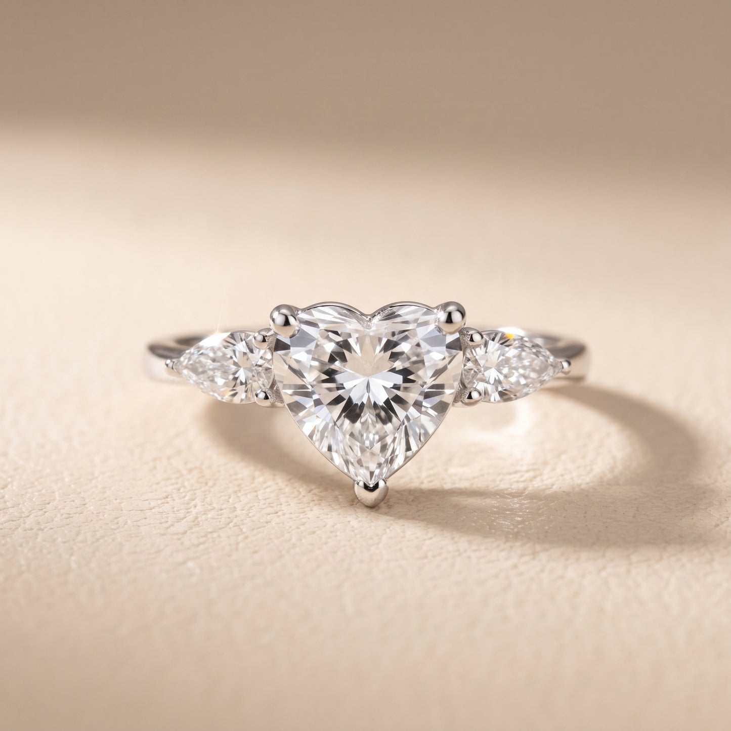 Faye Three-Stone Trellis Heart Diamond Ring in White Gold - front.jpg